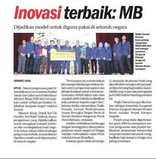 Keratan Akhbar  Portal Rasmi Majlis Daerah Kampar (MDKpr)