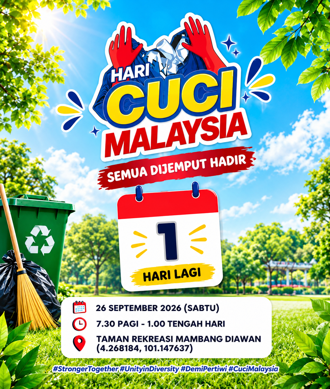 1 HARI LAGI: HARI CUCI MALAYSIA 2026