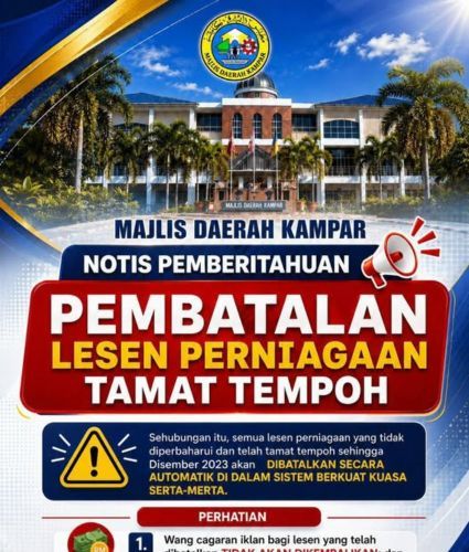 PEMAKLUMAN KEPADA SEMUA PENIAGA DI DAERAH KAMPAR