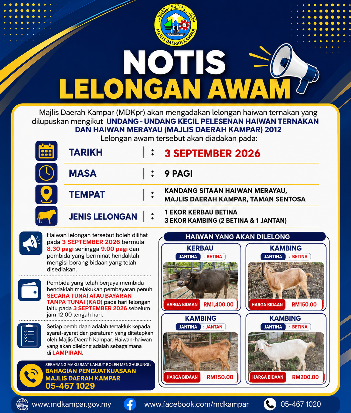 LELONGAN HAIWAN MERAYAU 3 SEPTEMBER 2026