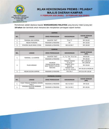 RALAT IKLAN KEKOSONGAN PREMIS/PEJABAT 2026