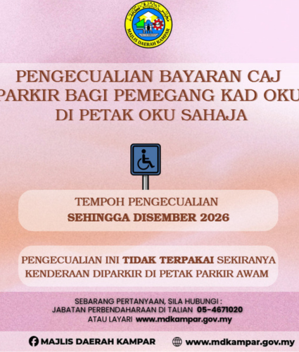 PENGECUALIAN BAYARAN CAJ PARKIR BAGI PEMEGANG KAD OKU DI PETAK OKU SAHAJA